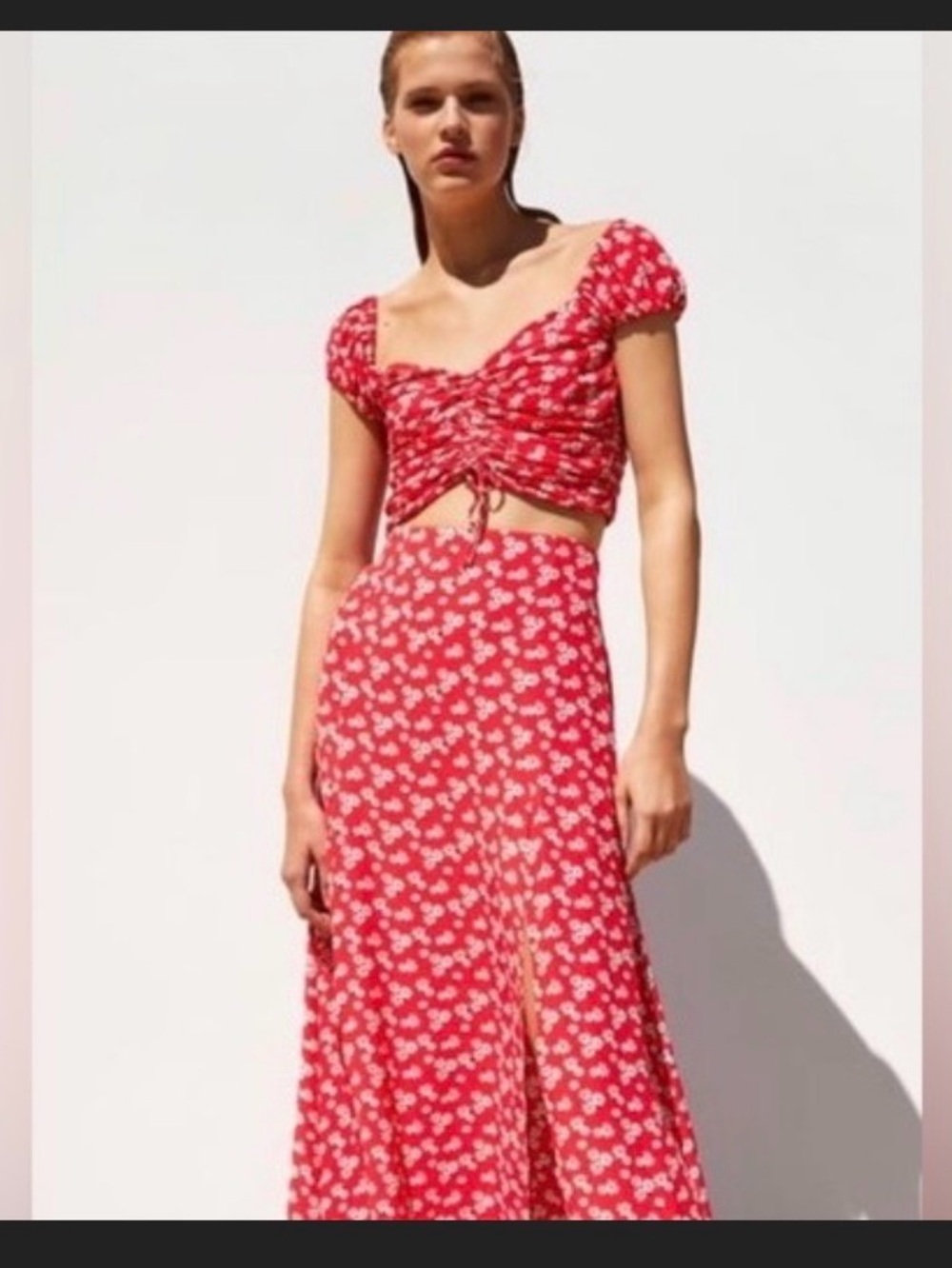 2 Piece Floral Print Peasant Set
